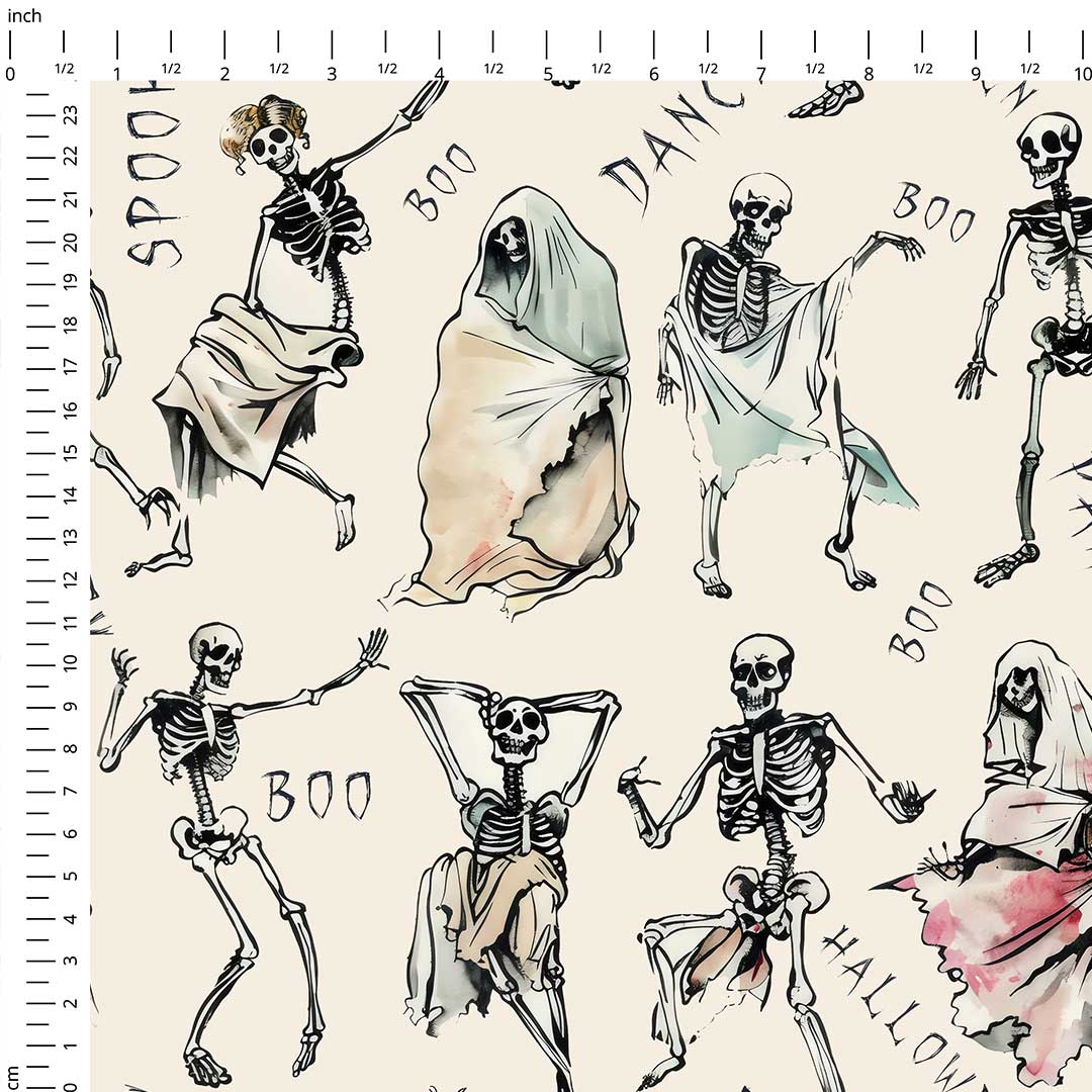 Skeleton Dance Fabric