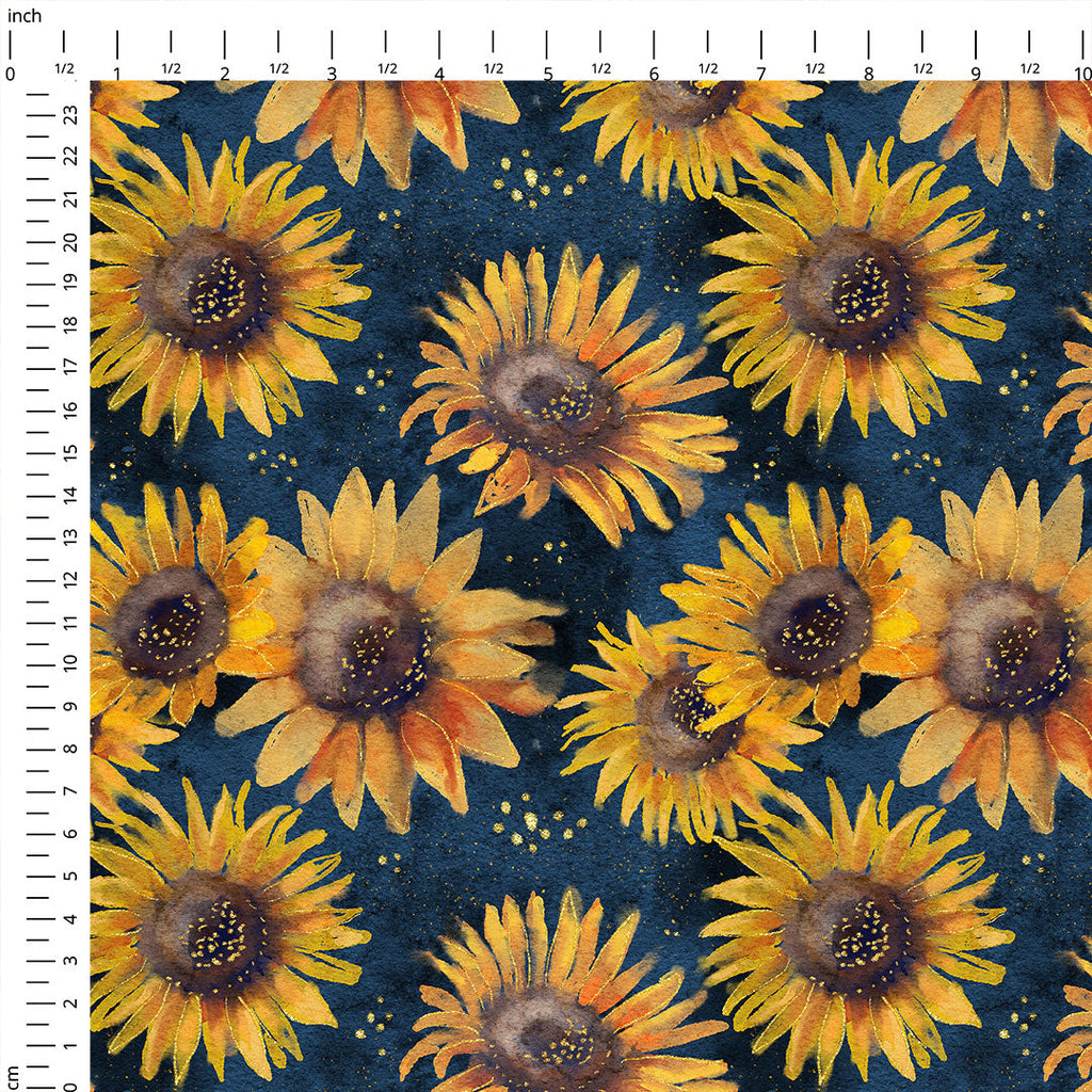 Sunflowers Navy Fabric