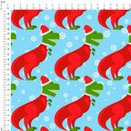 Christmas T-Rex Fabric