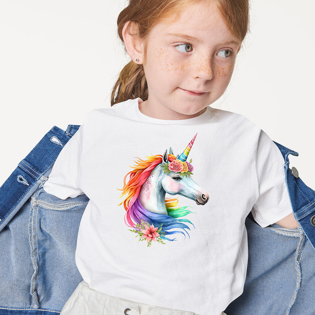 Rainbow Unicorn Iron on Fabric Heat Transfer DTF-118