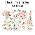 Watercolour Roses A4 Mix Iron on fabric heat transfer DTF-183