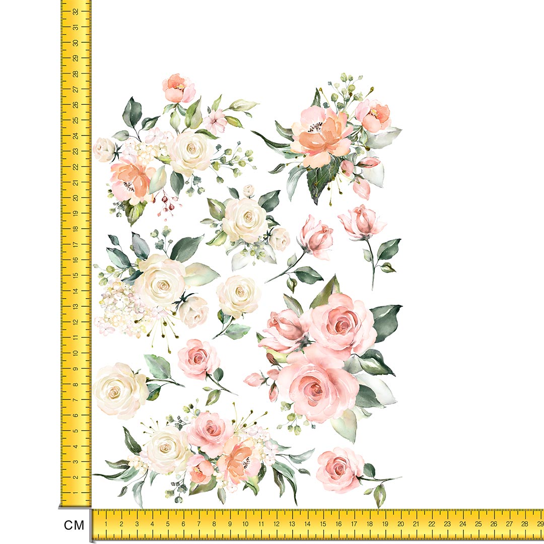 Watercolour Roses A4 Mix Iron on fabric heat transfer DTF-183