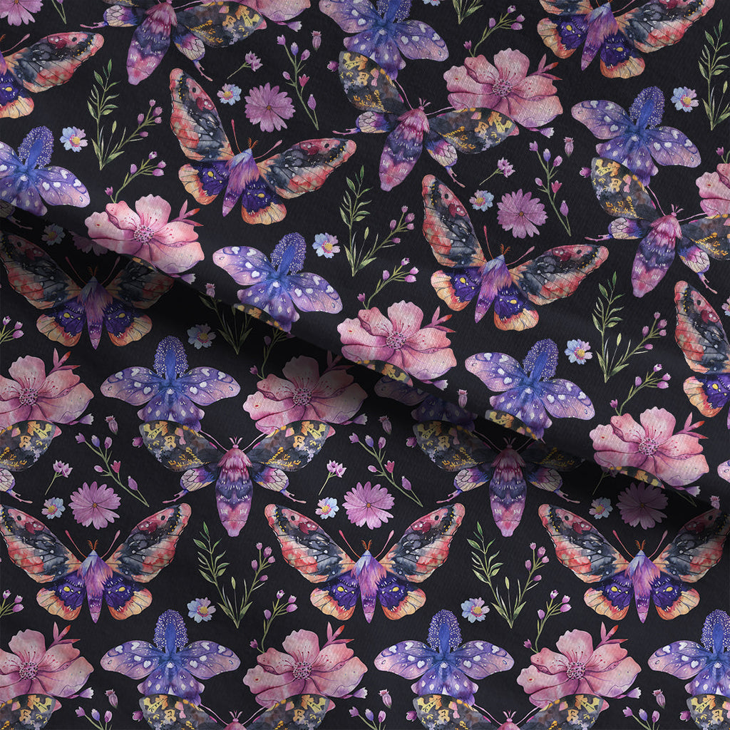 Watercolour Garden Moths Fabric