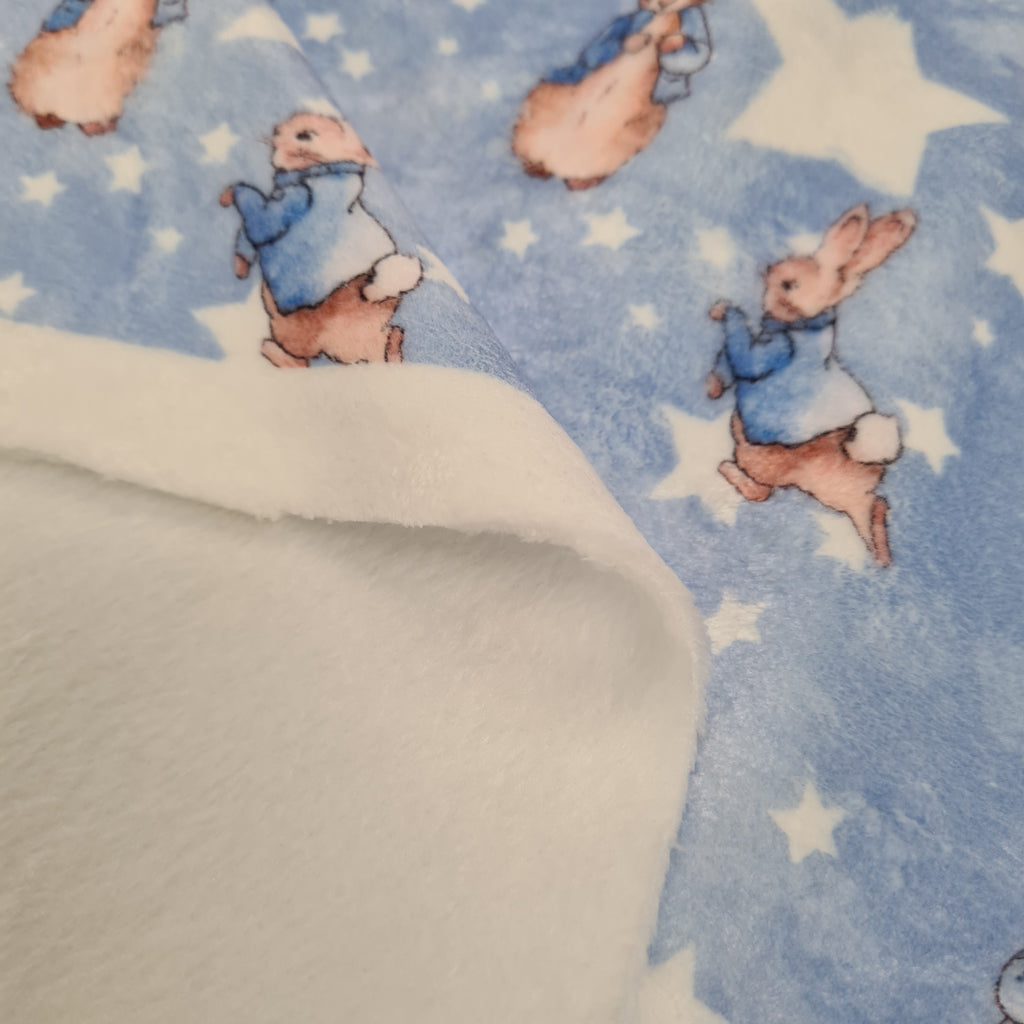 Bunny fabric for baby blanket, cuddle fleece fabric